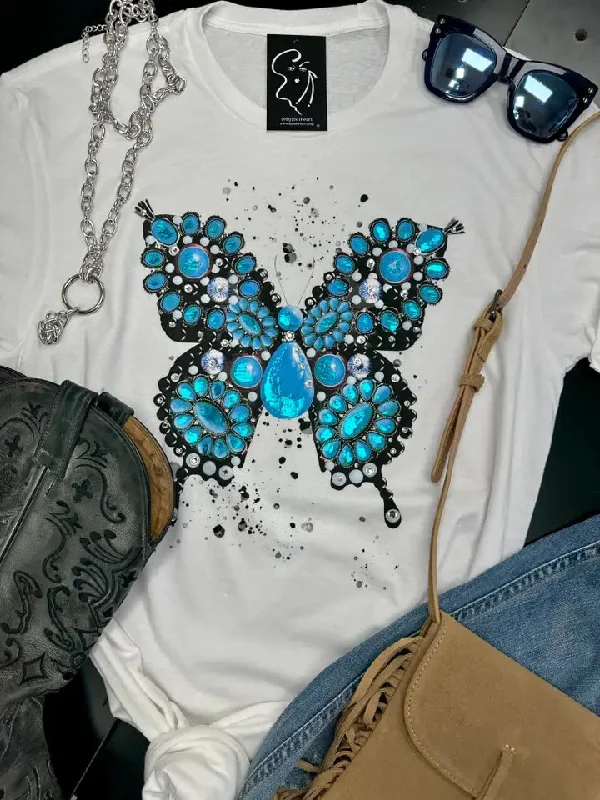 Turquoise Butterfly Tee