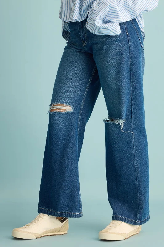 Urban Edge Wide Distress Jeans