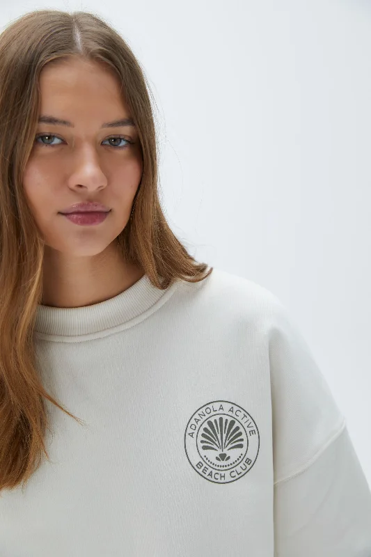 Vacation Oversized Sweatshirt  - Marshmallow White