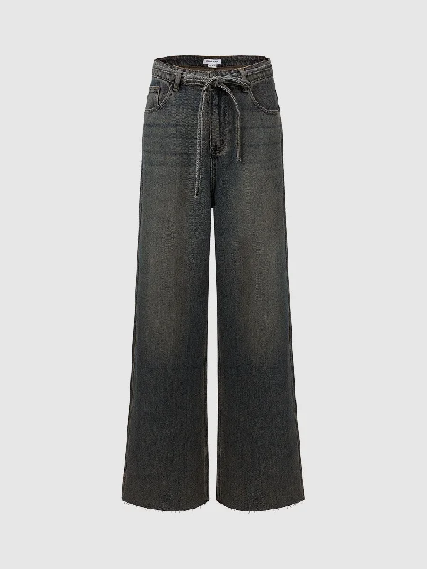 Wide-Leg Jeans With Rope