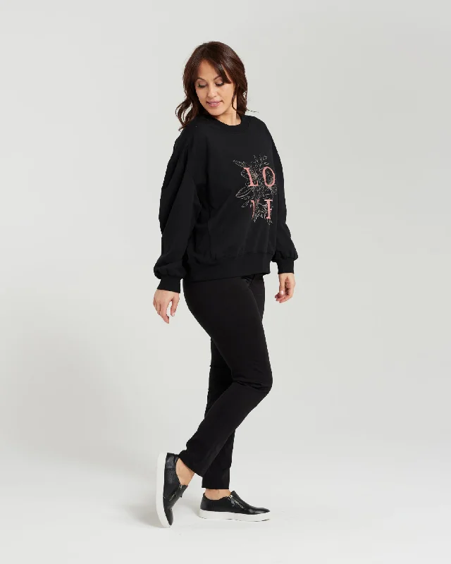 Zafina Nyla Sweatshirt - Black Floral