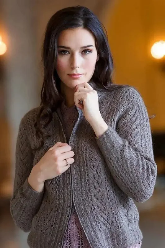 Carla Pearl Woman Cardigan, Qiviuk, Merino & Silk