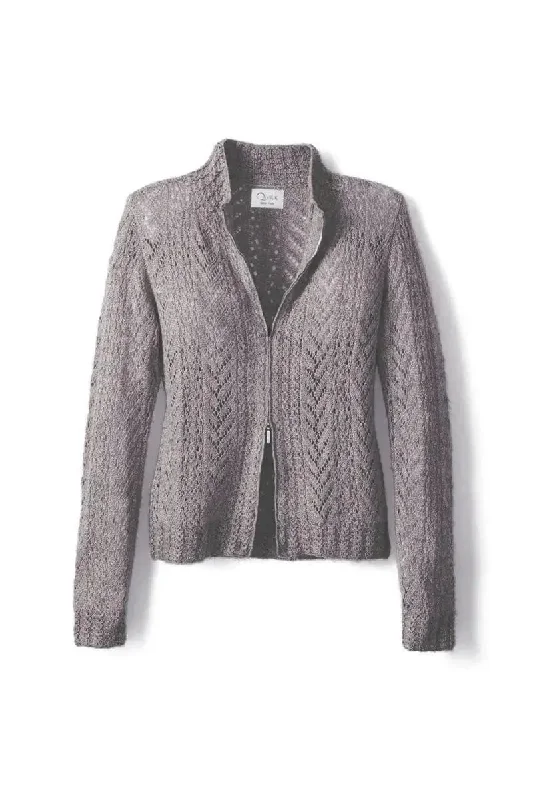 Carla Pearl Woman Cardigan, Qiviuk, Merino & Silk