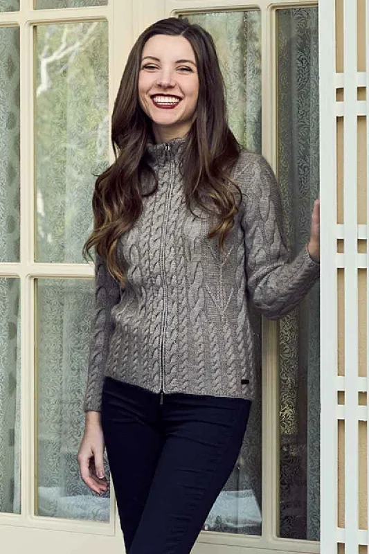 Adeli Woman Cardigan Without A Collar, Qiviuk, Merino & Silk