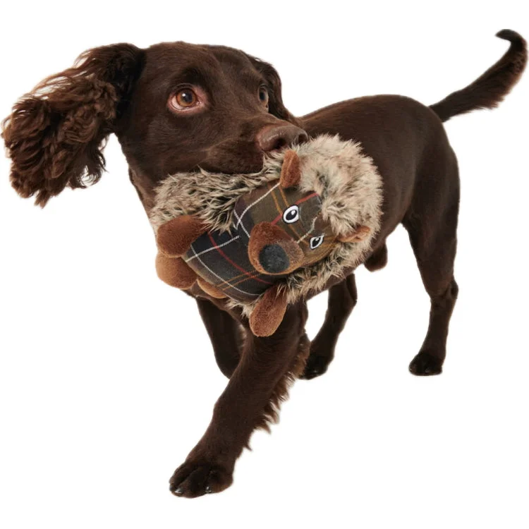 Barbour Hedgehog Dog Toy - Brown/Tartan