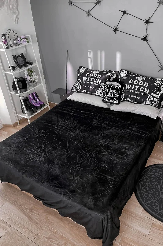 Black Burnout Webbed Bedspread