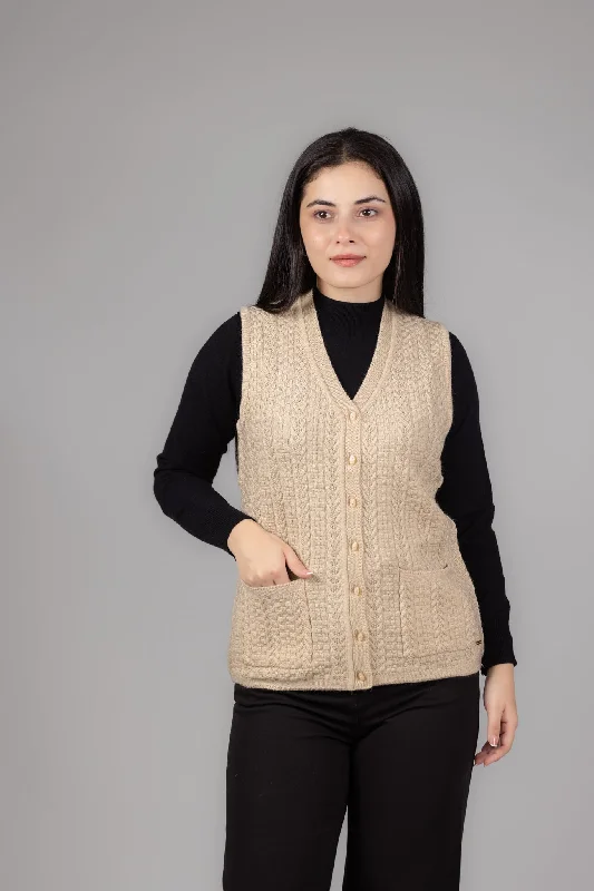 Women Plus Size Cardigan Sleeveless Sweater for Winter