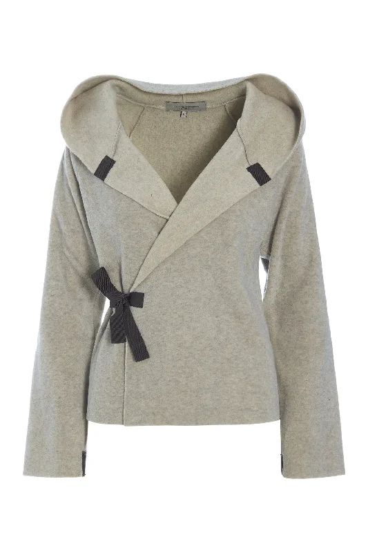 CLASSIC FLEECE WRAP CARDIGAN - 1009 - SAND