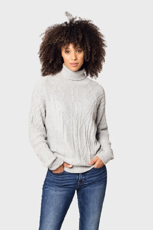 Diamond Knit Turtleneck Cashmere Sweater