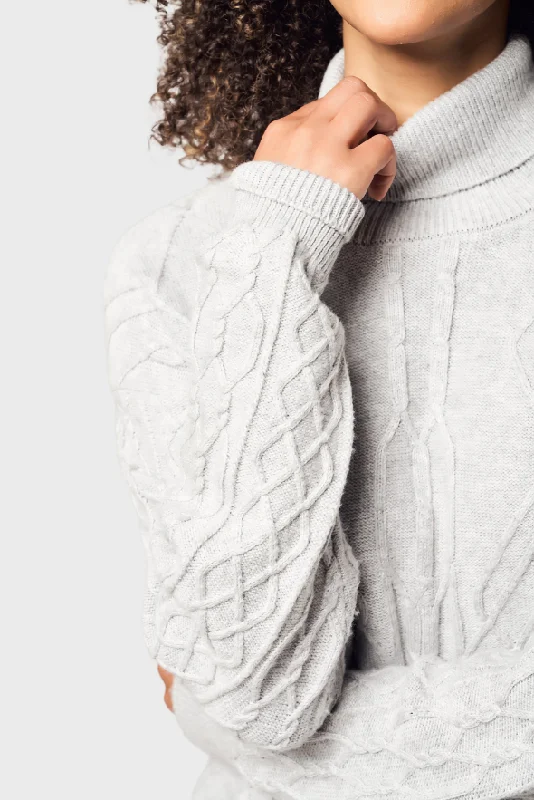 Diamond Knit Turtleneck Cashmere Sweater